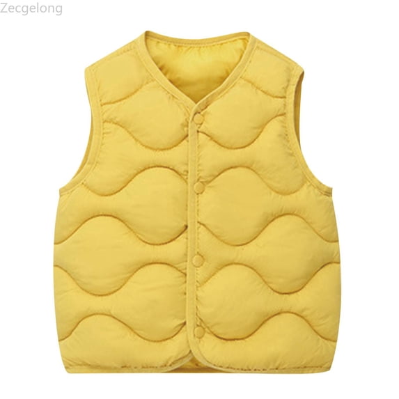 Zecgelong Vest For Kids Boys Girls Lightweight Warm Vest Sleeveless Button Infant Casual Fall Winter Clothes