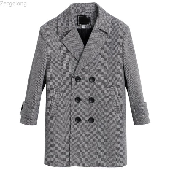 Zecgelong Warm Boys Winter Coat Thickened Wool Blend Jacket Windproof Kids Overcoat With For Cold Weather