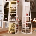 thumbnail image 1 of Onbeam Modern 360° Swivel Jewelry Armoires in White with LED Lights and Mirror for Adult Women, 1 of 7