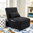 thumbnail image 1 of Onbeam Convertible Single Bed Sofa Chair 4 in 1 Multi-Function Folding Ottoman Sleeper Sofa Bed Couch and Chaise Lounge for&nbsp;Living Room- Black, 1 of 8