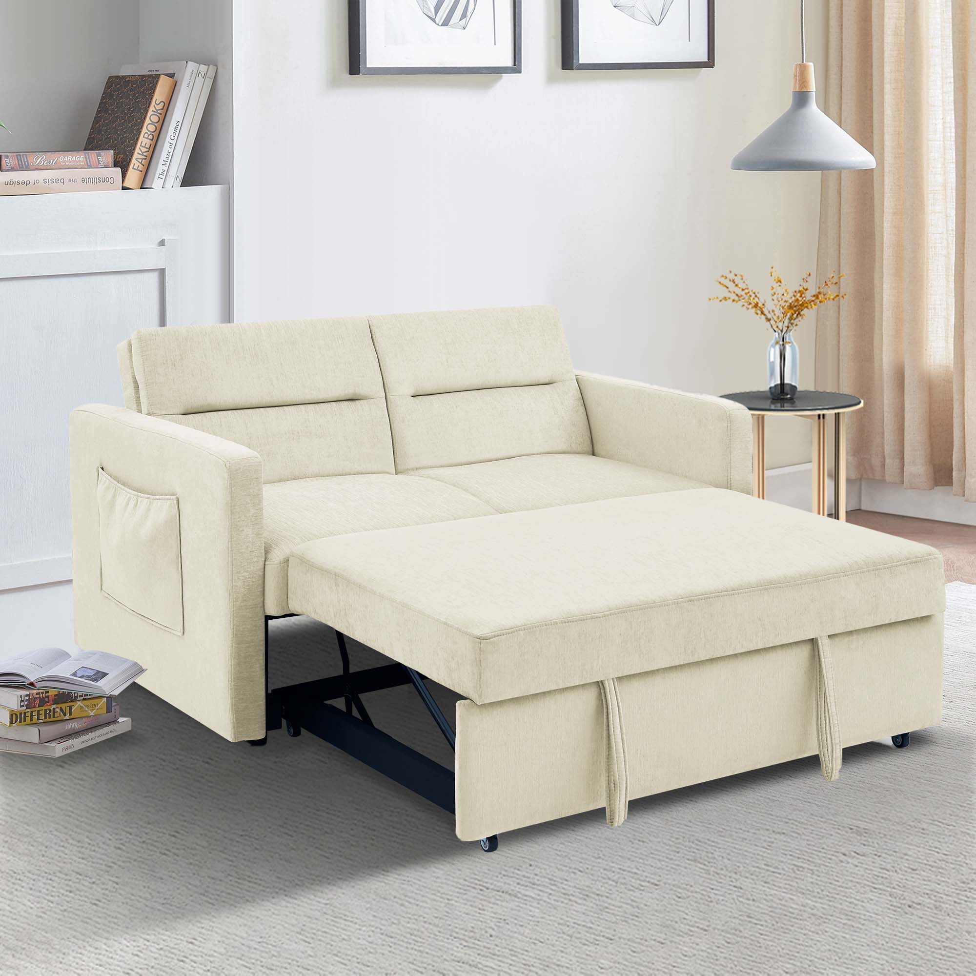 Zechuan Convertible Sofa Bed With Pull-out Bed - Sleeper Sofa Bed & Futon Loveseat For Living ...