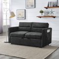 thumbnail image 1 of Onbeam Futon Sofa Bed with Pull Out Convertible Bed Sleeper Sofa Couch Adjustable Back Loveseat for Living Room - Black, 1 of 9