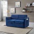 thumbnail image 1 of Onbeam Futon Sofa Bed with Pull Out Convertible Bed Sleeper Sofa Couch Adjustable Back Loveseat for Living Room - Blue, 1 of 9