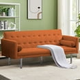 thumbnail image 1 of Zechuan Futon Tufted Back Convertible Sofa 68” Twin Size Bed - Orange, 1 of 9