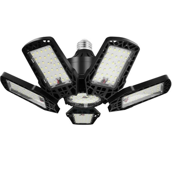 Onbeam LED Garage Lights 200W, 20000LM Led Shop Light with Adjustable Panel, 6000-6500K Daylight, 360° Illumination Ceiling Lights, E27/E26 for Warehouse Garage Attic Basement Workspace- 2 Pack