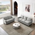 thumbnail image 1 of Onbeam Living Room Furniture Set, Storage 3 Seater Linen Sofa Couch & Loveseat, 82" Chesterfield Sofa for Home and Office - Gray, 1 of 9