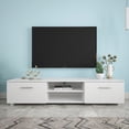 thumbnail image 1 of Zechuan TV Stand with 2 Storage Cabinets for TVs up to 70", White, 1 of 8