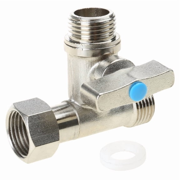 Zecic 1/2 X 1/2 X 1/2 inch Angles Stop Valves Under Sink Splitters Tees Connector Adapter 3 Way Diverters Connector Enduring