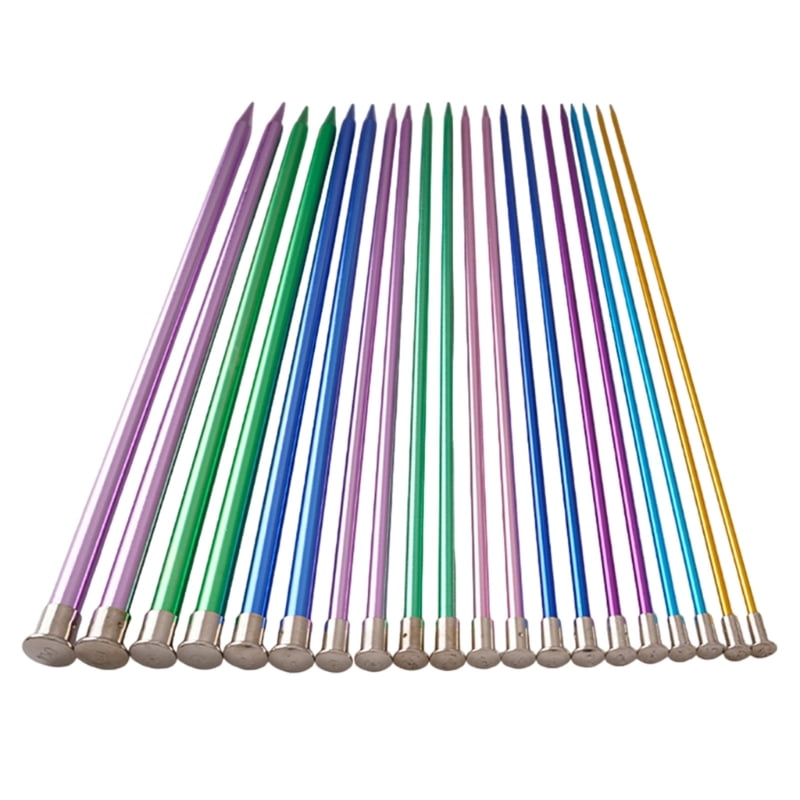 Zecic 10Pairs Aluminum Single Pointed Knitting Needle for Weaving Sweater, 3.0mm-10mm