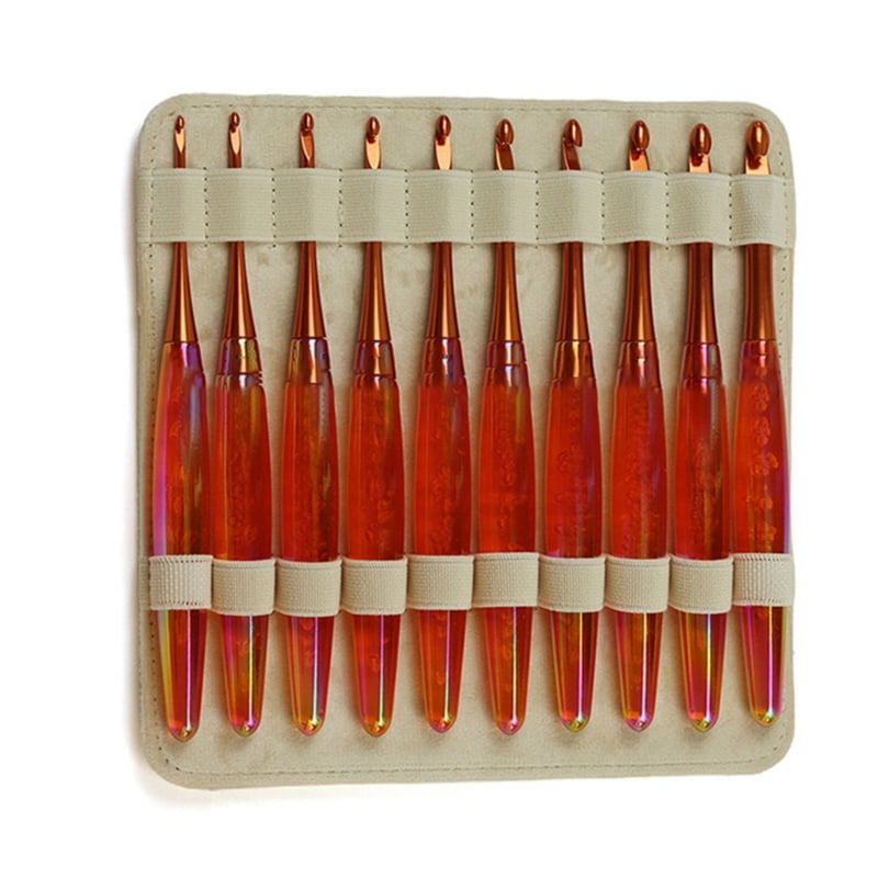 Zecic 10Pcs Ergonomic Crochet Hook Acrylic Handle Crochet Hook for Knitting 3.0-8.0mm