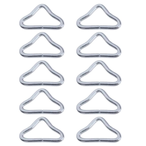 Zecic 10pcs Triangular Steel Rings Buckles 1.5" Loop Rings V-rings Strap Trampoline Mat Part Replacement Repair Supply