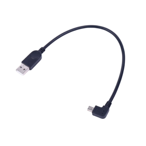 Zecic 11.81inch Long USB to Mini USB Right Angled Power Charging Cable Data Sync Wire Line for Car Navigation Black