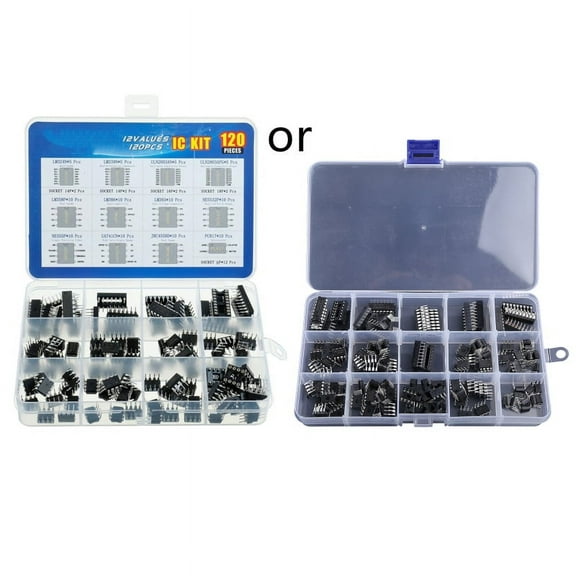 Zecic 120Pcs Integrated Circuit IC Chips Assortment Kit Opamp Single Precision Timer Osciallators Darlington Array LM339N LM38