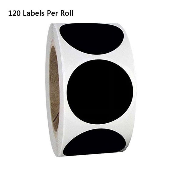 Zecic 120pcs/roll Blank Label Round Chalkboard Sticker Kitchen Pantry Labels for Canning Mason Spice Jars Reusable