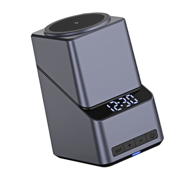 Zecic 15W Charging Hub Adjustable Phone Stand And Minimalist Digital Clock