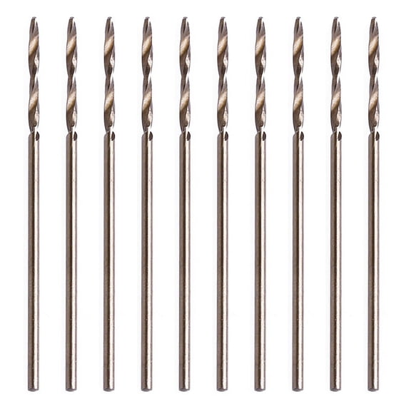 Zecic 1mm Round Shank HSS Drill Bit Set Round Shank Spiral Drill Wood Metal Kit 10pcs