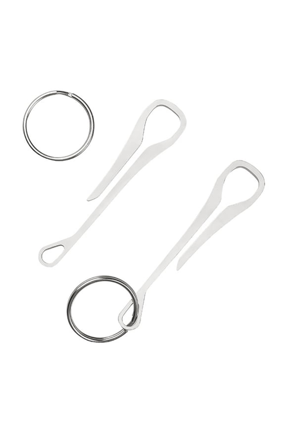 2 Pcs Stainless Steel Pocket Clip Hanging Buckle Key Rings Holder Waist Clip