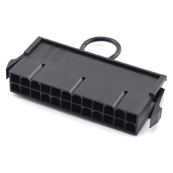 Zecic 24-Pin ATX Power On/Off Switch Jumper Bridge PSU Test Connector for Head 24Pin Black