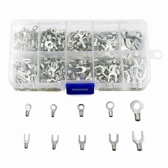 Zecic 320 PCS Non-insulated Ring Fork Terminals Wire Lugs Battery Cable Terminals