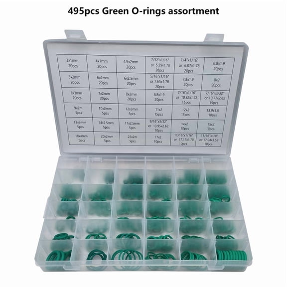 Zecic 495Pcs 36 Sizes Sealing Gasket O Rings Oil Resistant Sealing O Rings Washer