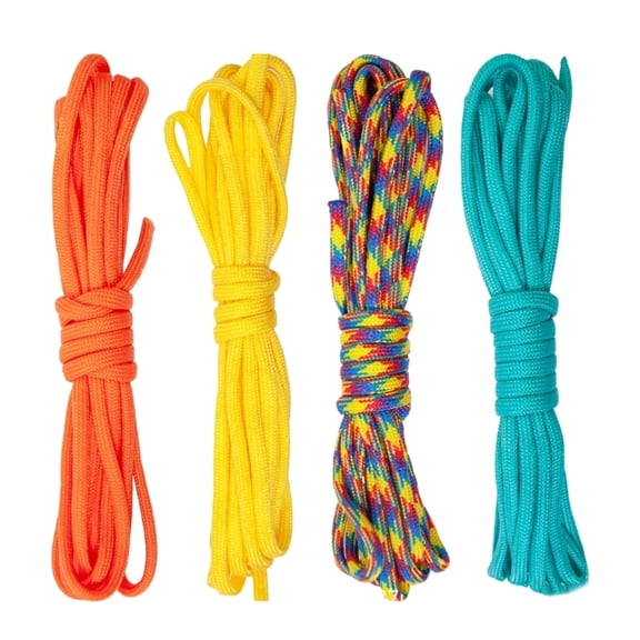 Zecic 4Pcs 4mm 7 Strand Paracord String Wear Resistant Heavy Duty Polyester Paracord Rope for Braiding 3meter/9.84ft Long Each