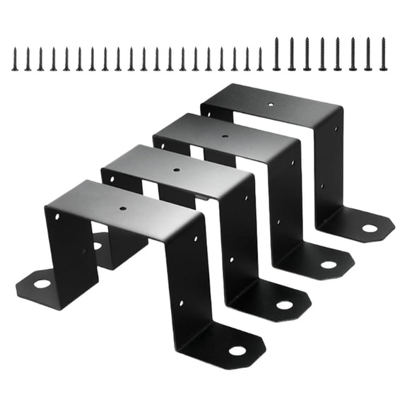 Zecic 4pcs Sturdy Metal Brackets For 4x4 Wood Posts For Garden Yard Fence Structure