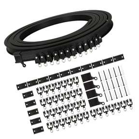 Zecic 5 Meter Black Curtain Track with Rollers for Modern Interior Designs Solution
