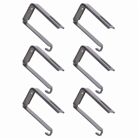 Zecic 6 Pack Adjustable Iron Hook for Outdoor Use Weatherproof Clamp On Hook Without Screws Need for Fence String Lights