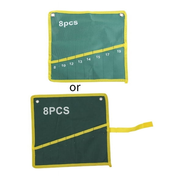 Zecic 8 Pockets Durable Canvas Spanner Wrench Tool Roll Up Storage Bag
