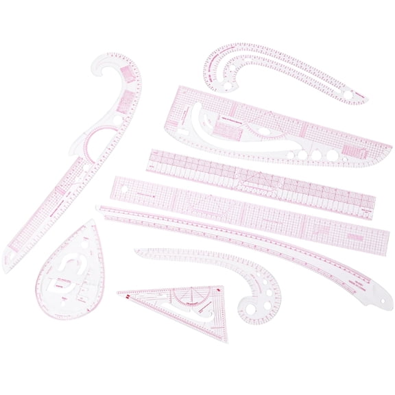 Zecic Advanced Pattern Making Set 9 Plastic Rulers And Fashion Design Enthusiasts