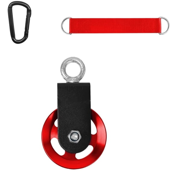Zecic Aluminium Pulley 90mm, Rope Pulley Fitness with U Retaining Brackets, Block Pulley for Stelropes,Gym Fitness
