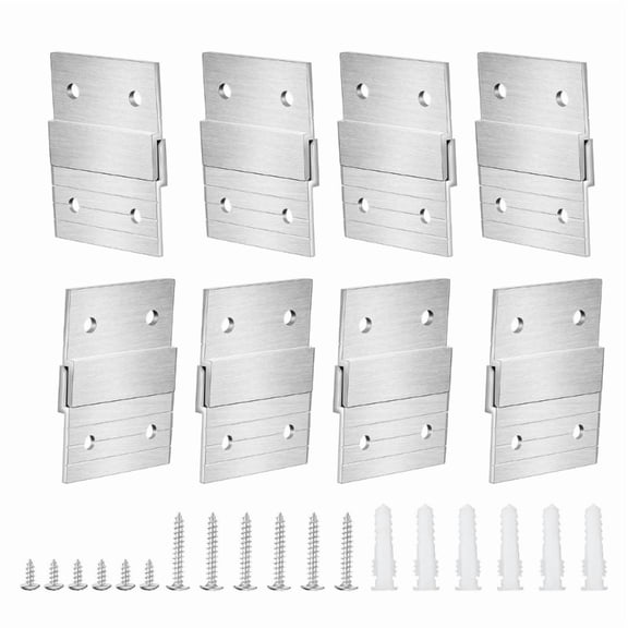 Zecic Aluminum French Cleat Picture Hanger Z Clip French Cleat Wall Mounting Brackets for Wall Mounting Mirrors & Whiteboards