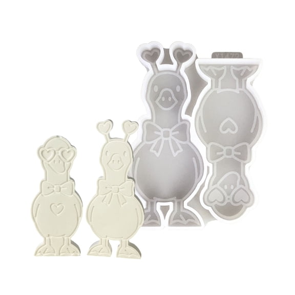 Zecic Artistic Couple Geese Silicone Mold Molding Tool For Creating Gypsum Cement