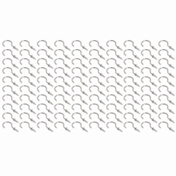 Zecic Assortment of 100 Small Screw Hooks Mini Screw set Eye Screw Ceiling Hooks for Wood Screw in Hooks for Art Decorations