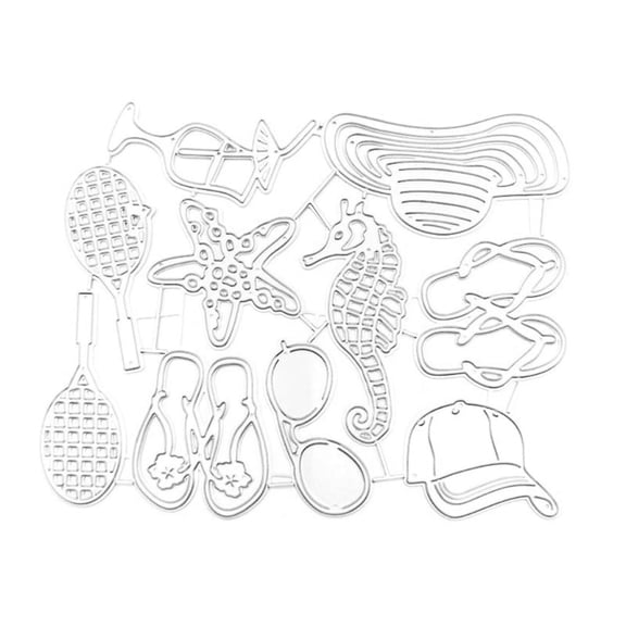 Zecic Beach Cutting Dies Holiday Series Die Cuts for DIY Cards Making Embossing Decor