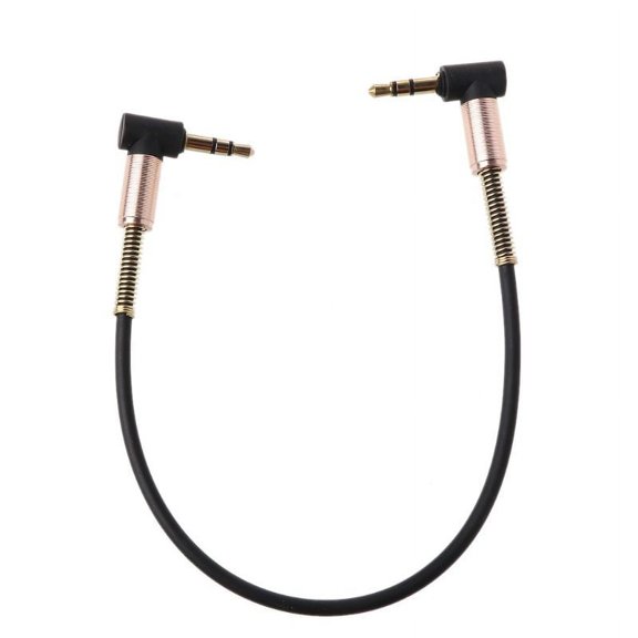 Zecic Car Aux Cord for Mobile Phone Tablet CD Player Stereo 24cm Dual 90 Degree Bending 3.5 mm to 3.5mm Male Jack Audio Cable