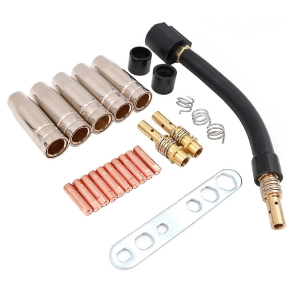 Zecic Comprehensive 24Pcs MIG Welding Torch Kit with Gooseneck for DIY Industrial Use