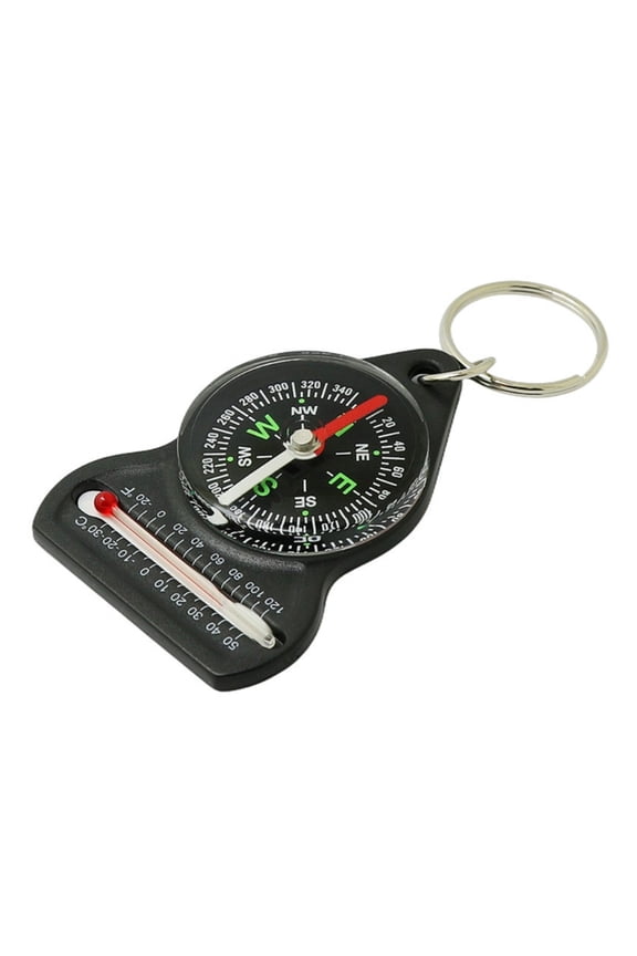 Convenient Compassing Thermometer Temperature Gauge with Keychain Perfect for Outdoor Exploration Reliable Navigation