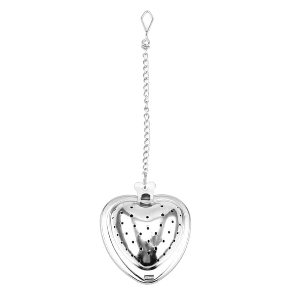 Zecic for Creative Heart Shaped Stainless Steel Tea Infuser Filter with Rope Chain Reusable Loose Leaf Strainer Cup Steeper Teapot Gadgets Tools Accessories Kitchen Supplies