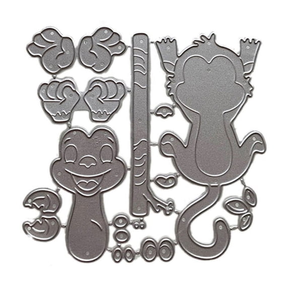 Zecic DIY Crafts Cute Monkey Card Making Embossing Stencil for Album Paper Card
