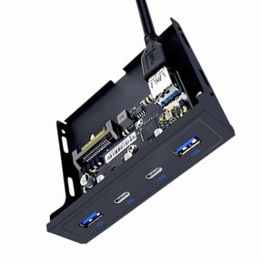 Zecic Desktop 20Pin Floppy Bay USB 3.2 Hub with 60cm Cable, 2xUSB 3.0 + 2 Port USB 3.2 for Super Speed Data Transfer