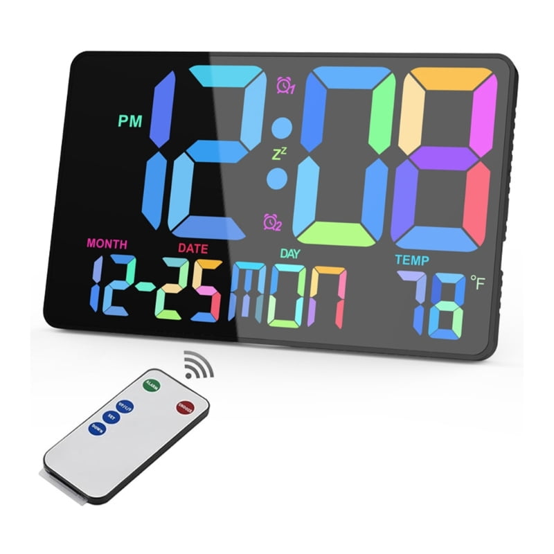Zecic Digital Wall Clock,Digital Clock Large Display with Remote ...