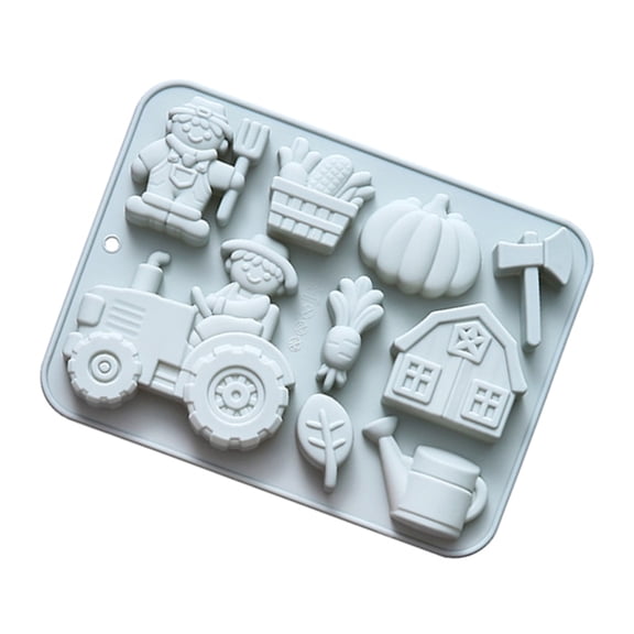 Zecic Dishwasher Safe Farm Vegetable Silicone Molds For Baking Chocolate And Ice
