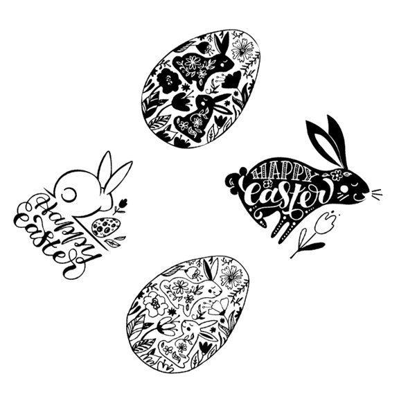 Zecic Easter Rabbit Silicone Clear Stamps for Card Making Scrapbooking Embossing DIY