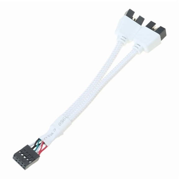 Zecic Efficient USB2.0 9Pin to Twin 9Pin Shielded Cable for Stable and Secure Transfer
