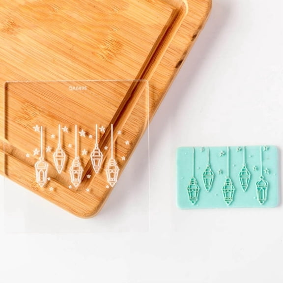 Zecic Eid Mubarak Fondant Cookie Stamp Food Grade Plastic Biscuit Mold Dessert Cake Baking Mould Kitchen Baking Supplies