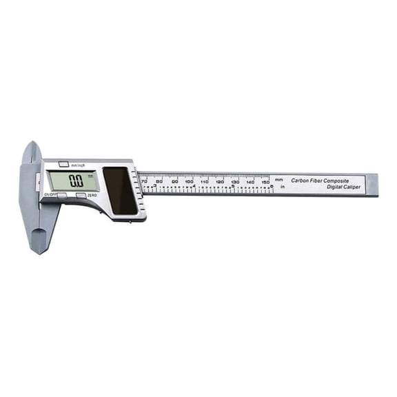 Zecic Electronic Digital Vernier Caliper Solar Charge LCD Display 150mm 0-6" Inch/MM Conversion Depth Gauge Meter 24cm Length