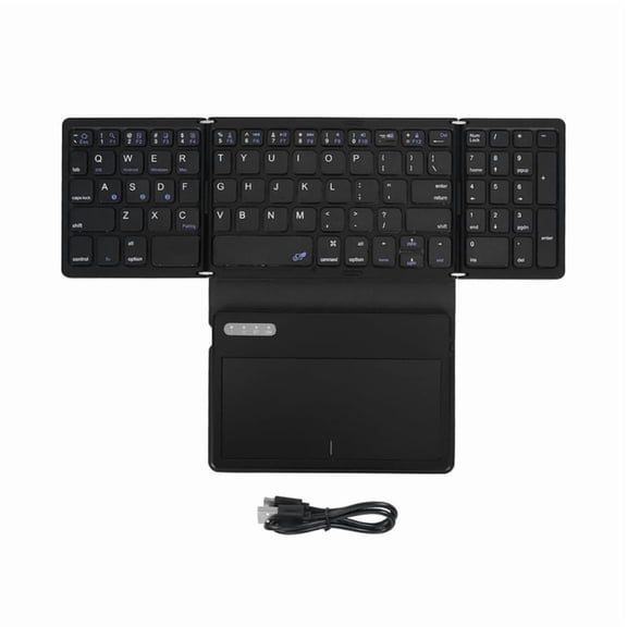 Zecic Ergonomic Foldable Keyboard BT3.0 Keypad With Large Touchpad and Numpad