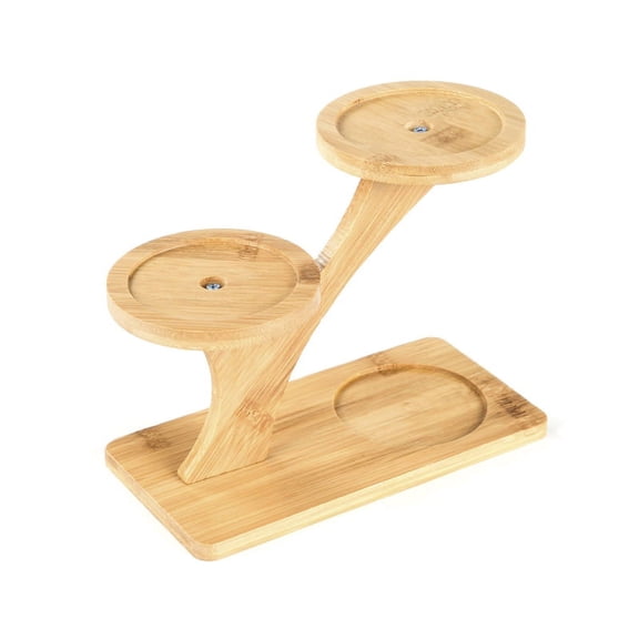 Zecic Exquisite Planter Bamboo Tray 3 Layers for Bonsai Succulent Plants Durable Plant Pot Holder Tabletop Flower Pot Stand