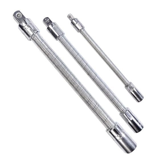 Zecic Flexible Wrench Extension Rod, 138/203/253mm Flexible Drill Bit Extension Rod